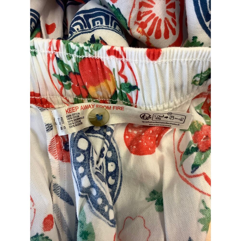 Anthropologie Women's Small Ivory Printed LyreBird Cloud Long PJ Set K16-7 - Picture 7 of 8
